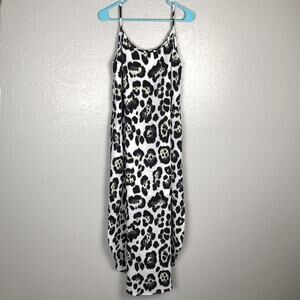 Jodifl Size Small Animal Print Maxi Dress Sleeveless Adjustable Strap Slip Layer